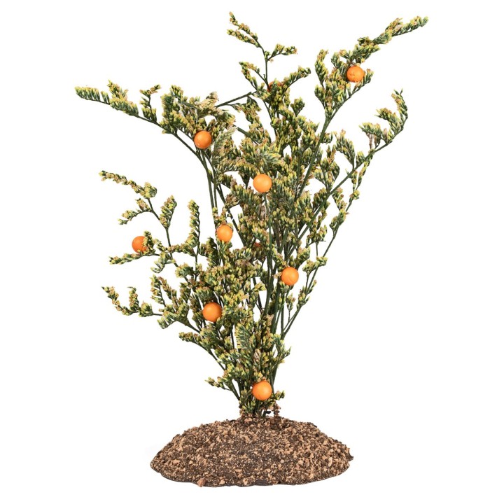Pianta di arance in PVC con base effetto terra – Altezza 16 cm