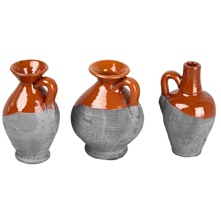 Set de 3 ánforas de terracota altura 4 cm h