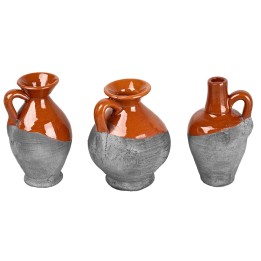 Set of 3 terracotta amphorae height 4 cm h