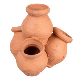 Blocco di 4 anfore in terracotta altezza max 6 cm