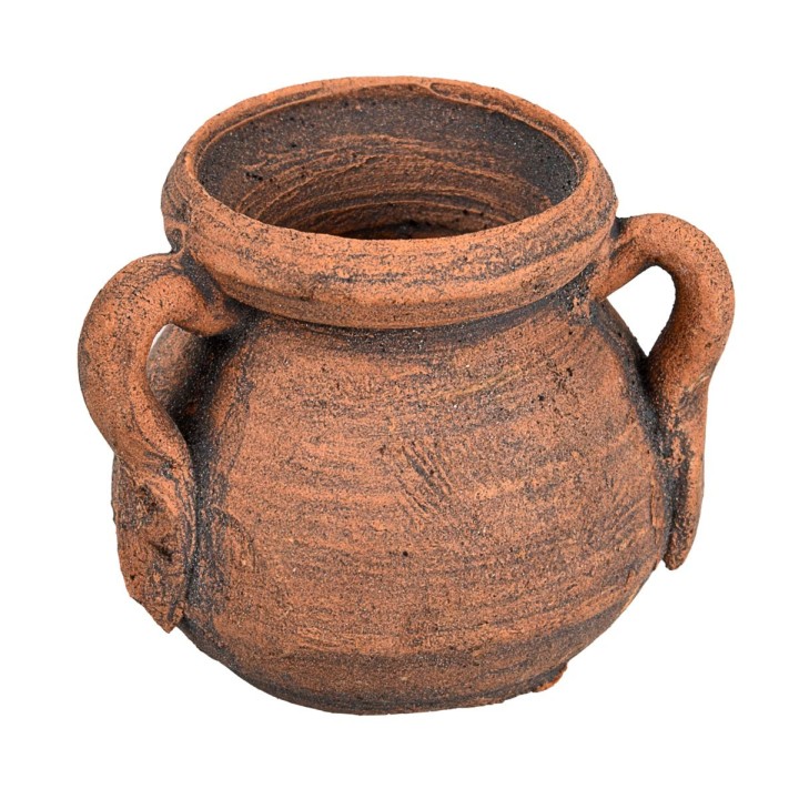 Ánfora de terracota con tres asas Ø 2,5x2,3 cm