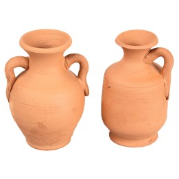 Juego de 2 ánforas de terracota cm 6 h