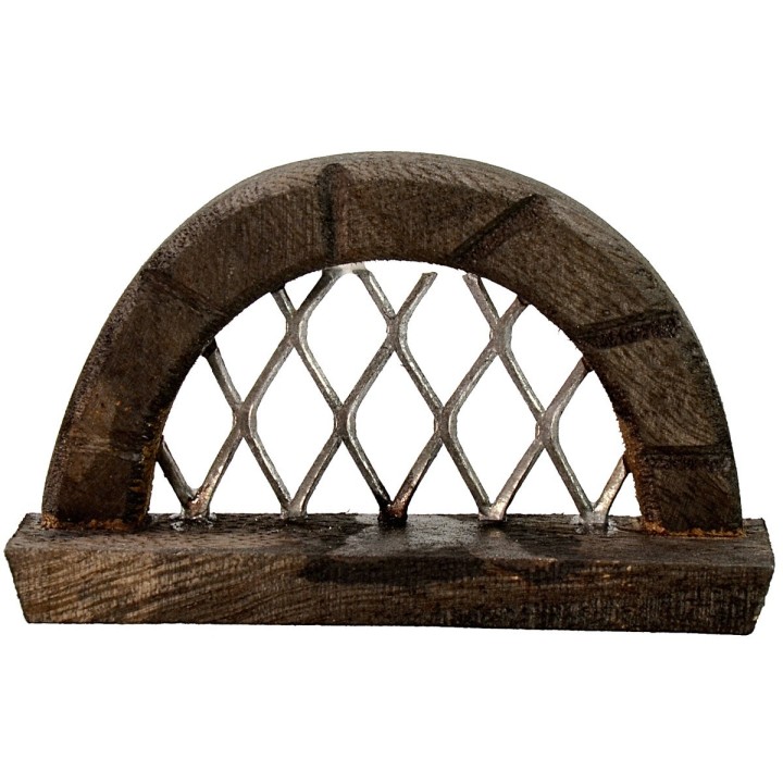 Wooden window with metal grid cm 6.8x1.6x7 h