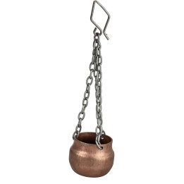 Olla de cobre con cadena 10 cm Ø2,7x2,2 h