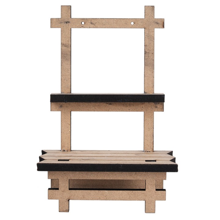 Wooden stall with double shelf cm 10.5x5.5x14.5 h