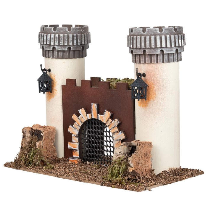 Castillo con torres almenadas y puerta cm 23,5x12x18,5 h