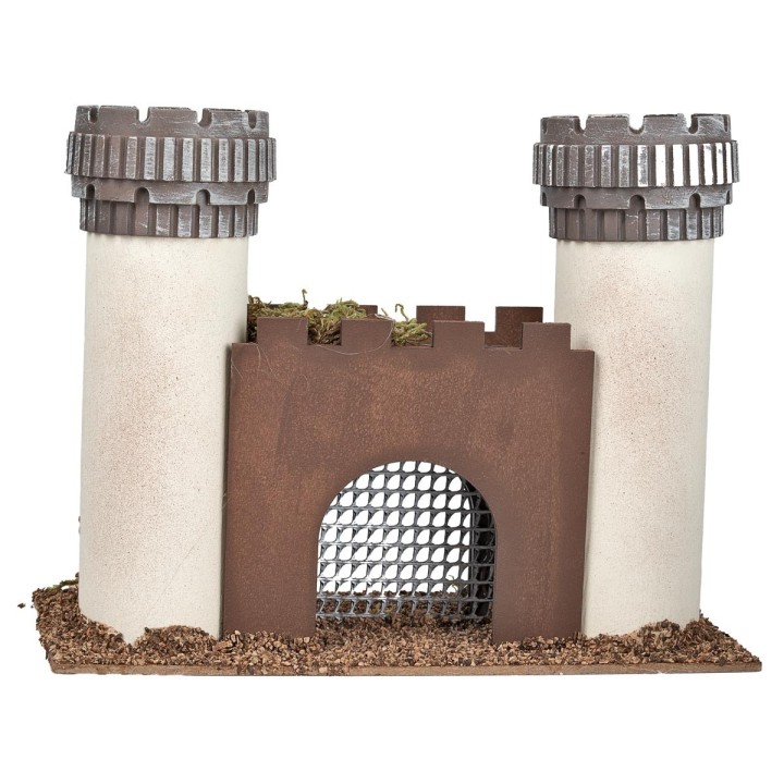 Castillo con torres almenadas y puerta cm 23,5x12x18,5 h