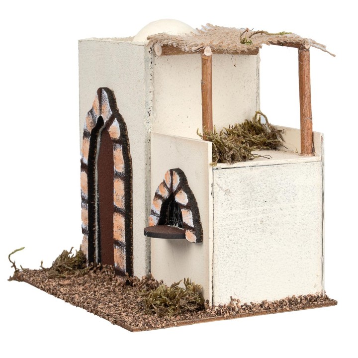 Arabic house with terrace and arched doorway cm 17x13x17 h