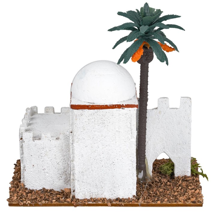Casa árabe con palma cm 12x7x12 h