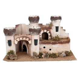Castle with four crenellated towers cm 40.5x23x23.5 h