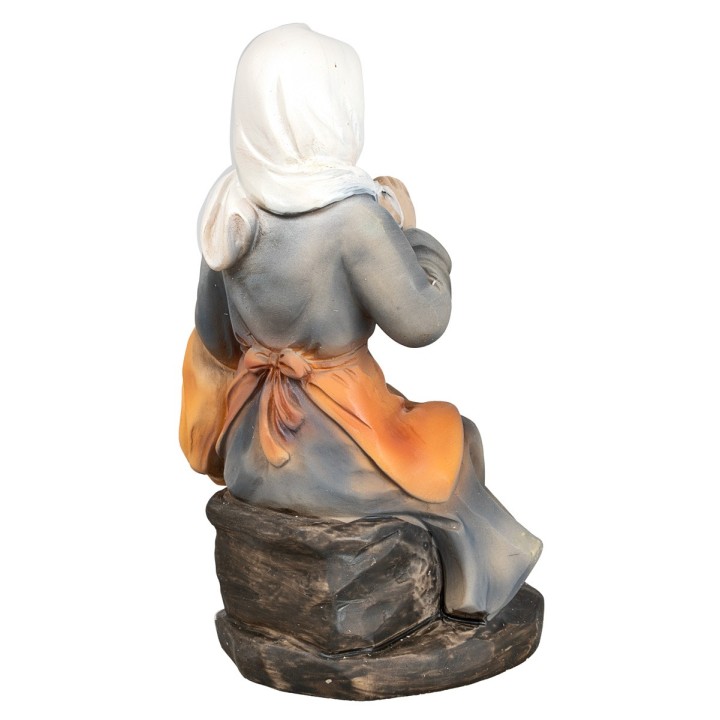 Donna che cuce in resina serie 15 cm
