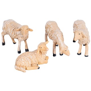 Set de 4 ovejas de resina para pesebre serie 21-25cm