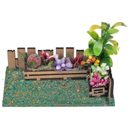 Giardino con recinzione e piante per presepe 8-10 cm