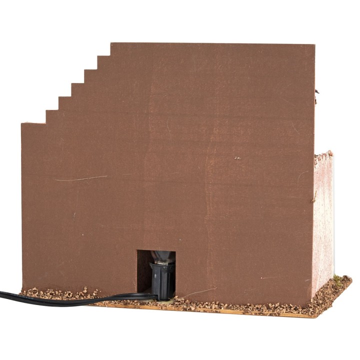 Two-story house illuminated cm 15x23x19 h