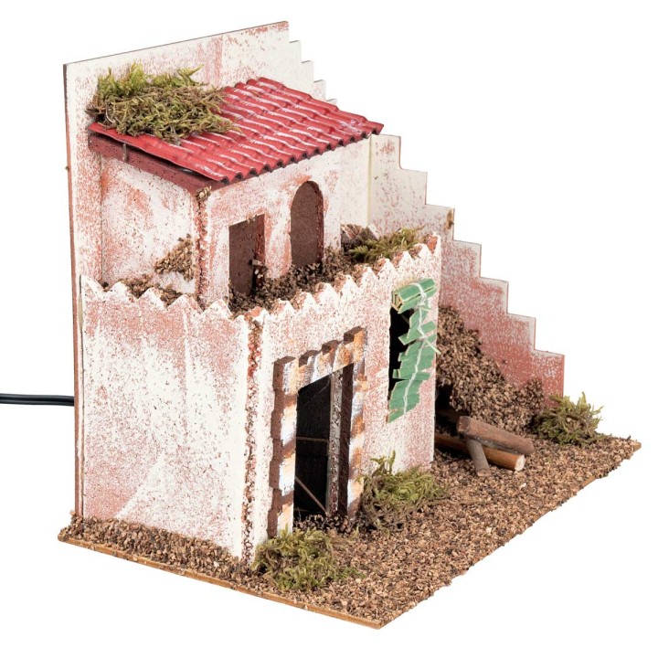 Casa de dos pisos iluminada cm 15x23x19 h