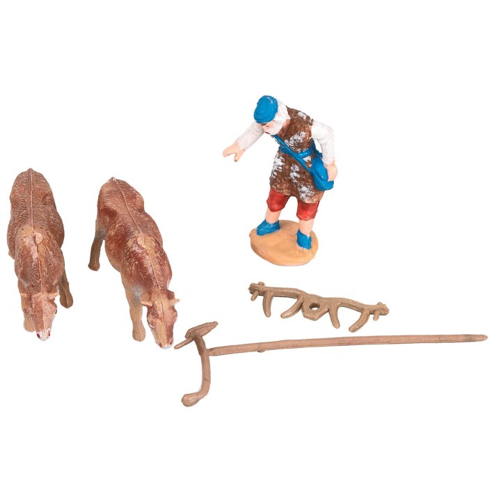 Contadino con aratro e buoi 6,5 h cm