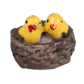 Nido con dos pájaros 1,5 cm