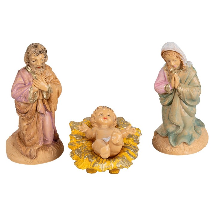 Nativity set 3 pcs in PVC lux 6 cm