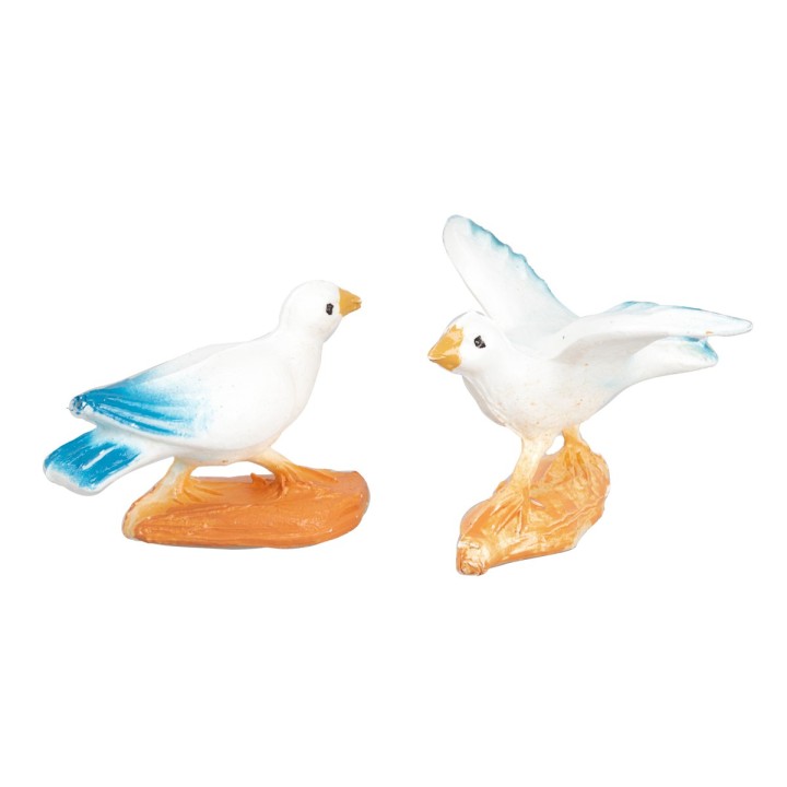Set of two pigeons h 2.5 cm