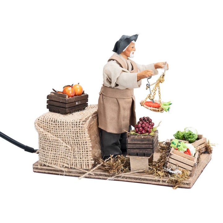 Fruttivendolo con bilancia in movimento 12 cm