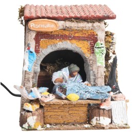 Fishmonger 10 cm animated with working light