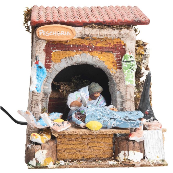 Fishmonger 10 cm animated with working light