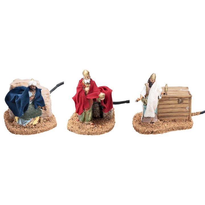 Set tre Re Magi in movimento 10 cm