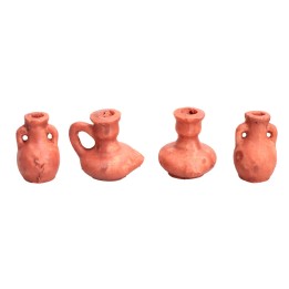 Set de 4 ánforas de terracota de 4 cm