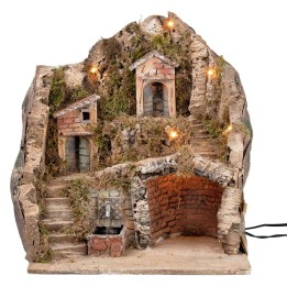 Illuminated nativity scene with fountain cm 40x30x40 h