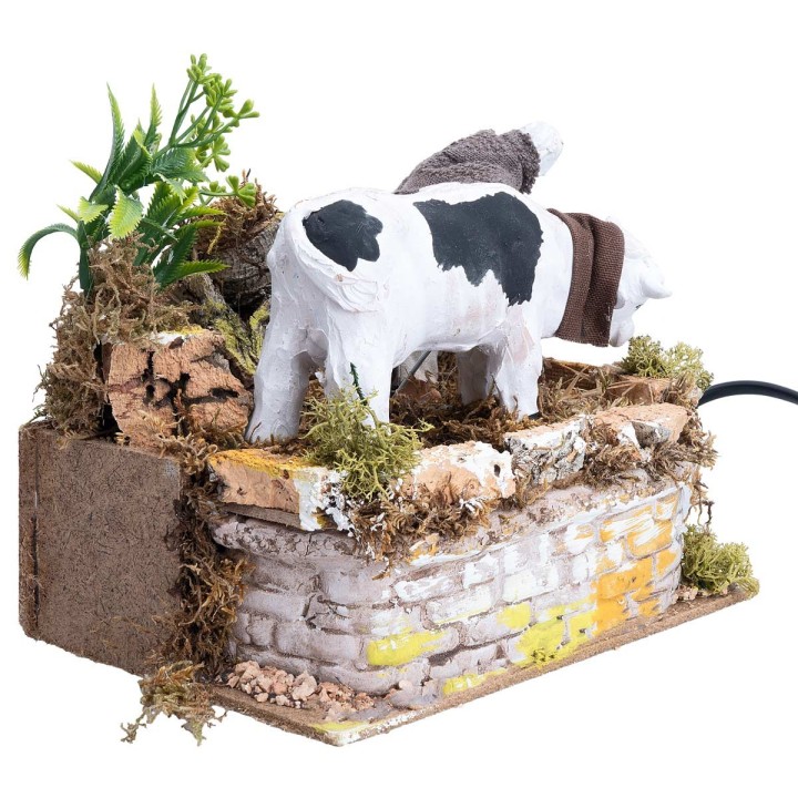 Campesino y bue en terracota serie 10 cm