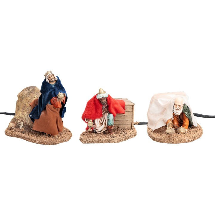 Set tre Re Magi in movimento 13 cm