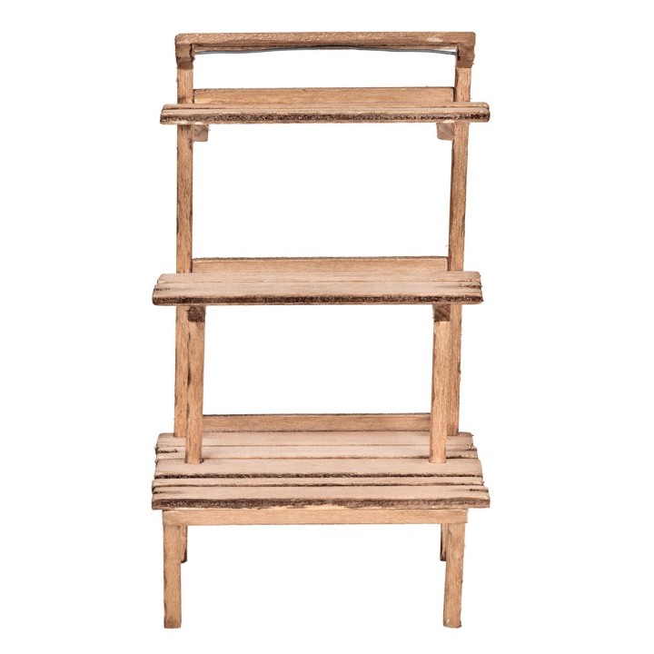 Banco espositivo in legno a più ripiani cm 10x7x18,3 h