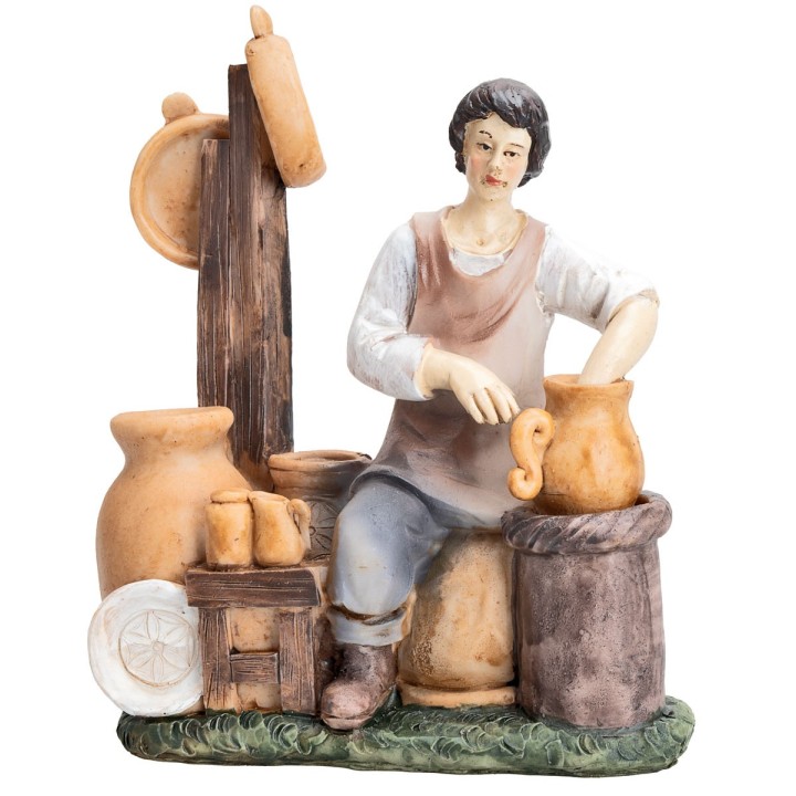 Conjunto de 4 figuritas de oficios de 15 cm en resina