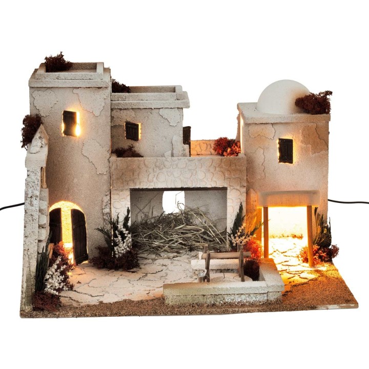 Illuminated Arabic nativity scene cm 50x40x33 h