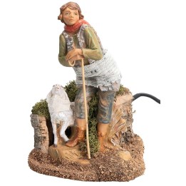 Shepherd with sheep Fontanini series 19 cm in motion