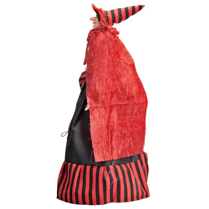 Befana con luces y sonidos roja y negra 70 cm