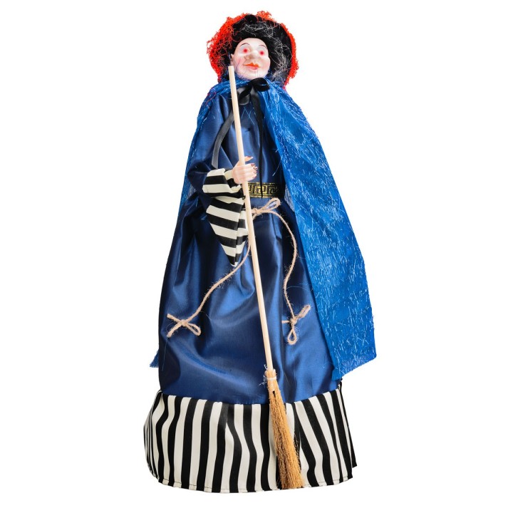 Befana with blue and black lights and sounds 70 cm