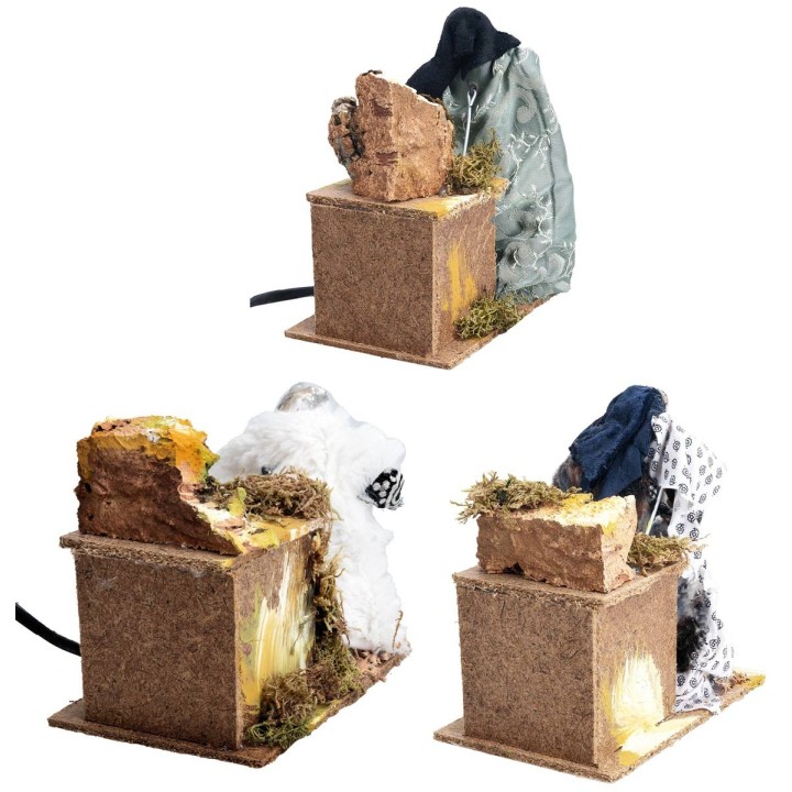 Set tre Re Magi in movimento 14-15 cm