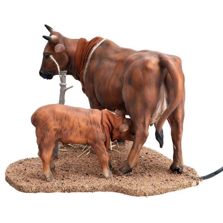 Vaca con ternero serie 30 cm en movimiento