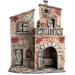 Neapolitan house with arch and balcony cm 32.5x21x40 h
