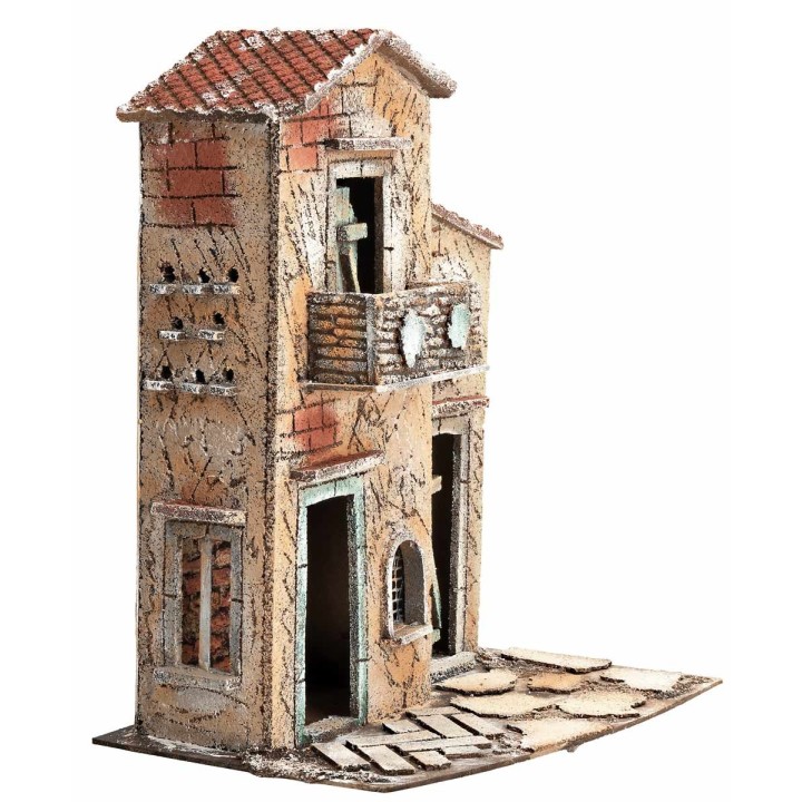Neapolitan two-storey house with balcony cm 28x20x33.5 h