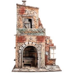Neapolitan two-story house with balcony cm 28x20x33.5 h