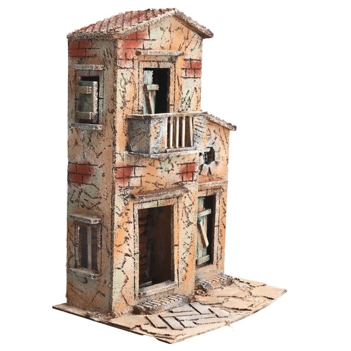 Neapolitan house with balcony cm 28x19.5x36.5 h