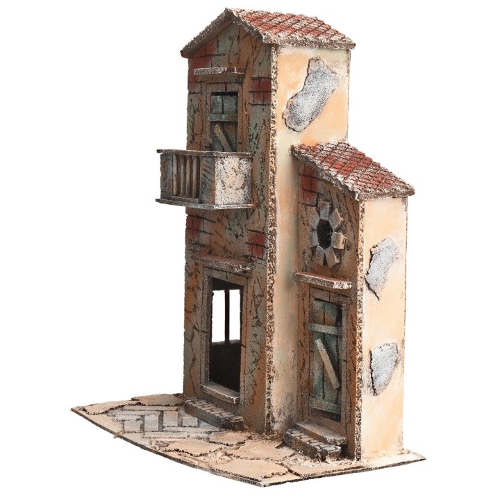 Neapolitan house with balcony cm 28x19.5x36.5 h