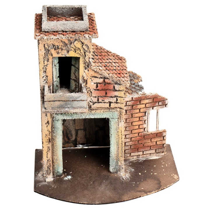 Casa napoletana con muro in rovina cm 23,5x15,7x27 h