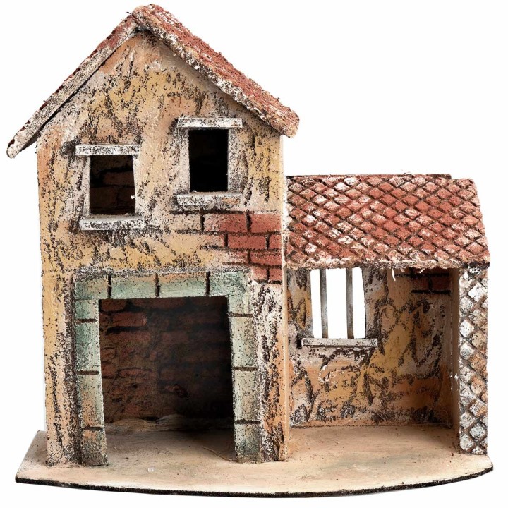 Casa napolitana de dos pisos con trastero cm 24,5x15x25,3 h