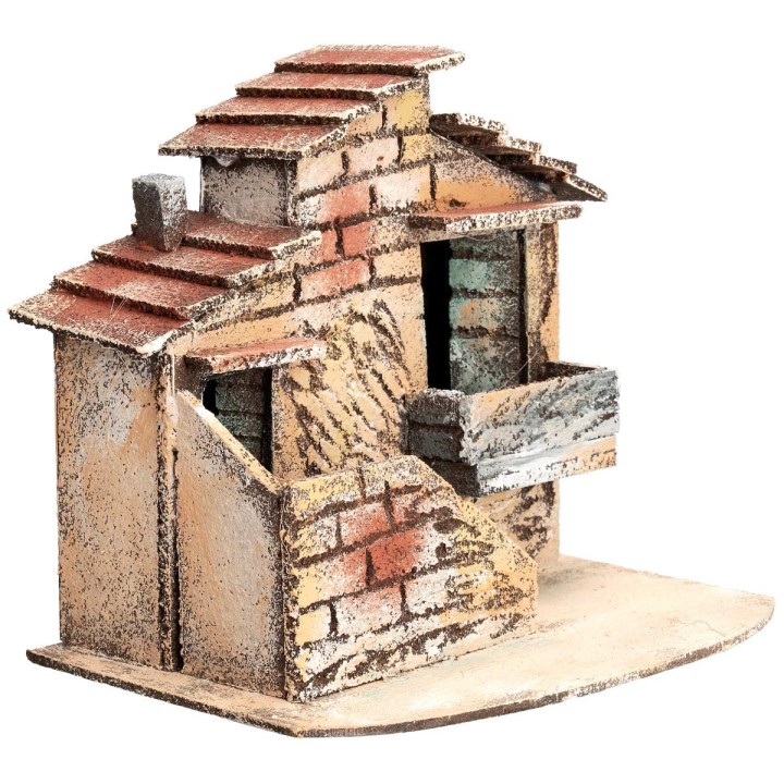 Casita napolitana con escalera externa cm 17x13x14,5 h