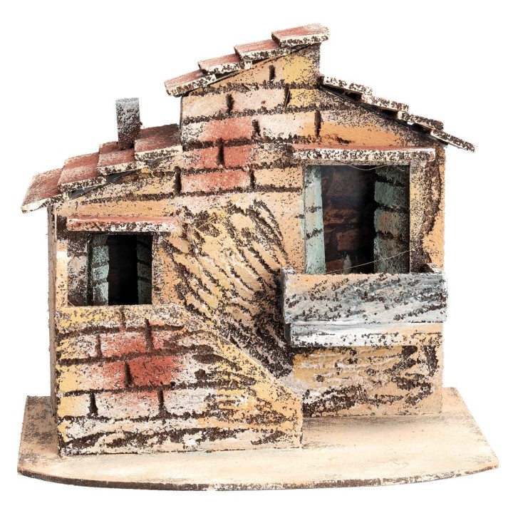 Casita napolitana con escalera externa cm 17x13x14,5 h