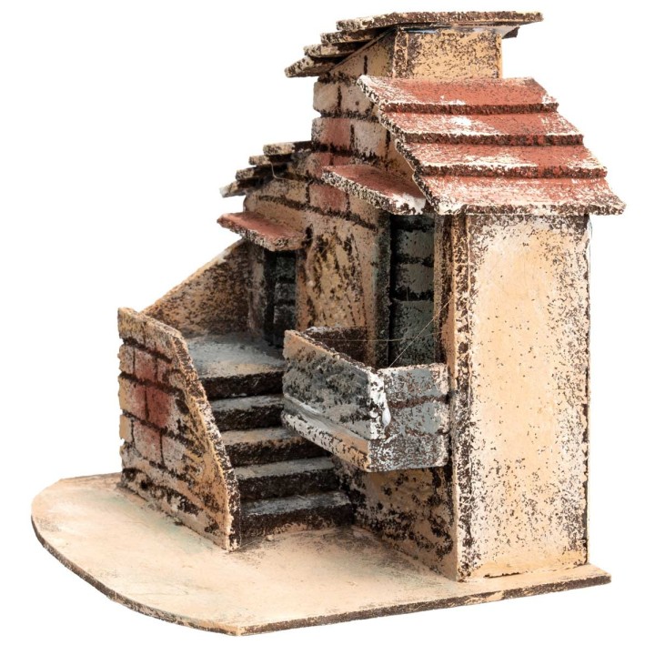 Casita napolitana con escalera externa cm 17x13x14,5 h