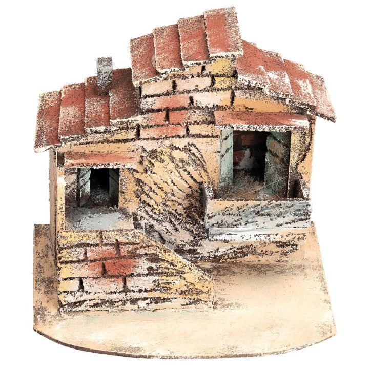 Neapolitan house with external staircase cm 17x13x14.5 h